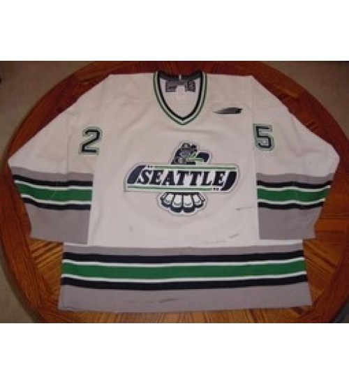 Custom WHL Seattle Thunderbirds 00 01 Darren McLachlan Home Hockey Jersey White